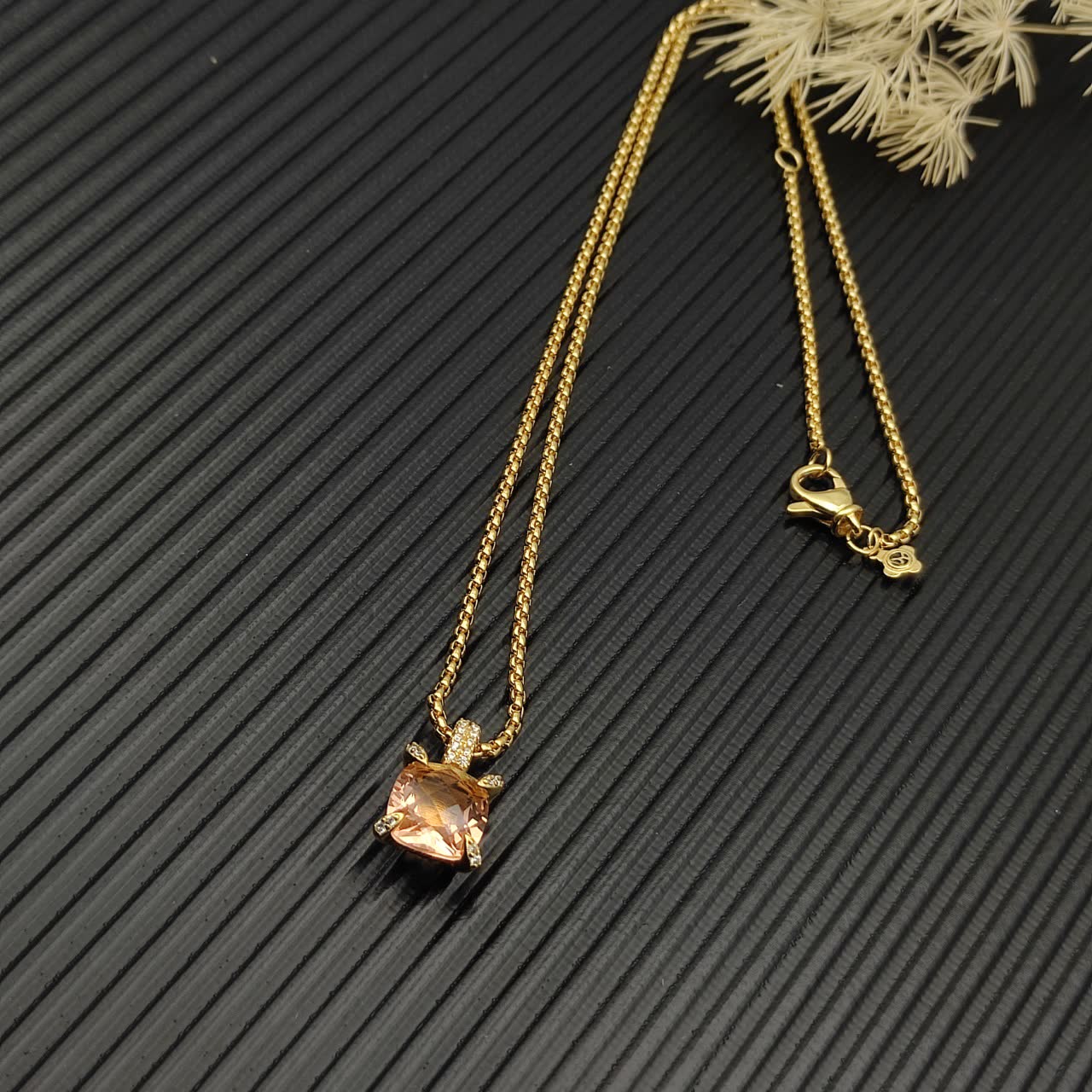 David Yurman Cable Collectibles 18K Gold Citrine and Diamond Necklace
